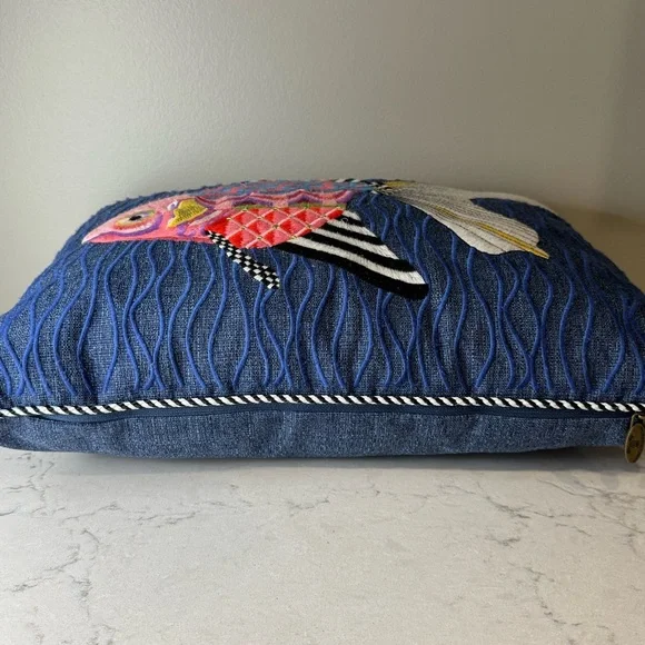 MacKenzie-Childs Fantasia Fish Outdoor Accent Pillow - Picture 8 of 11